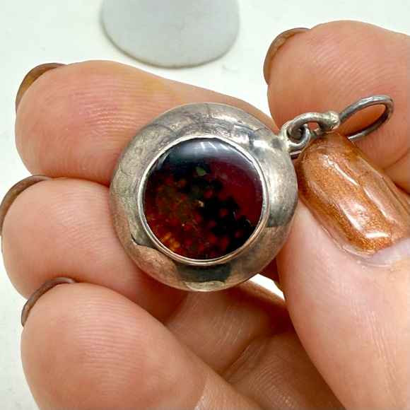 Unique Red Plaid 925 Sterling Silver Dangle Earrings - Picture 7 of 7